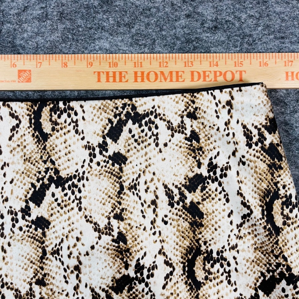 White House Black Market Pencil Skirt Womens 12 Tan Snakeskin Floral Office Chic - Picture 9 of 10